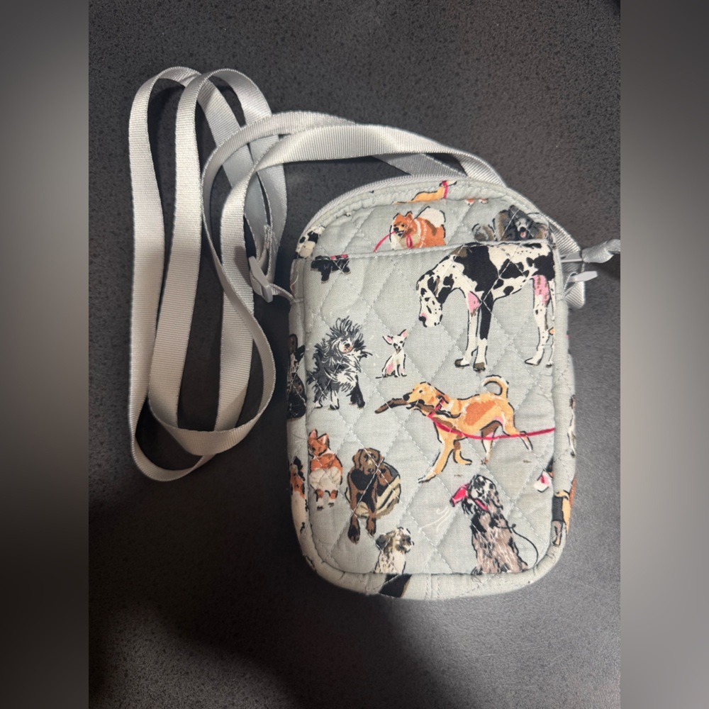 🐶 Vera Bradley Dog Print Quilted Coin Pouch / Zip Case